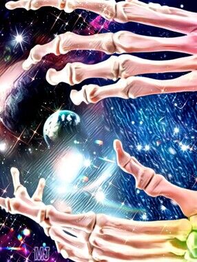 "Reach of Eternity" Cosmic Surrealism Art Print By MalloryJane 20"x16" w/Options
